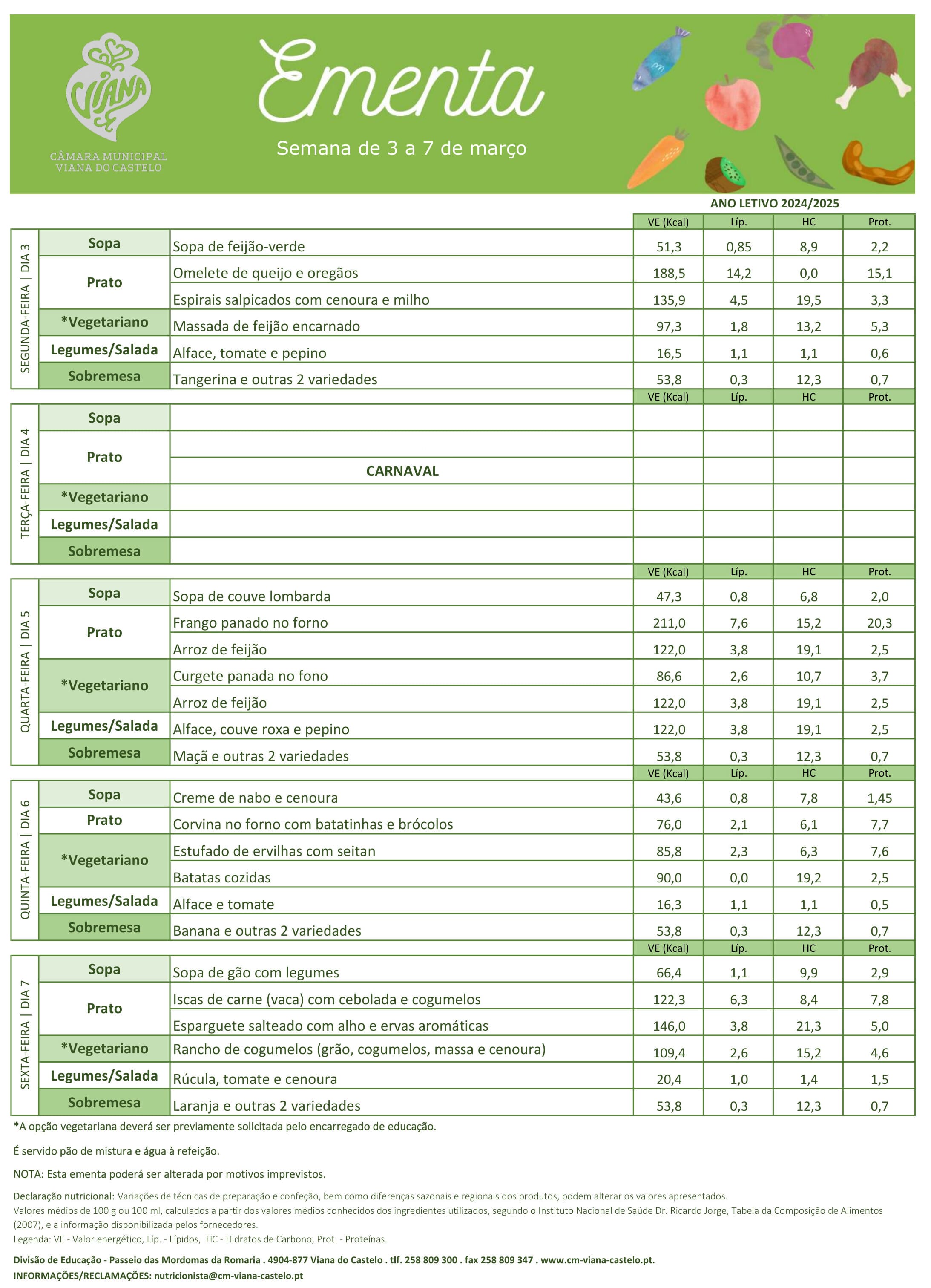 Semana de 3 a 7 de março F